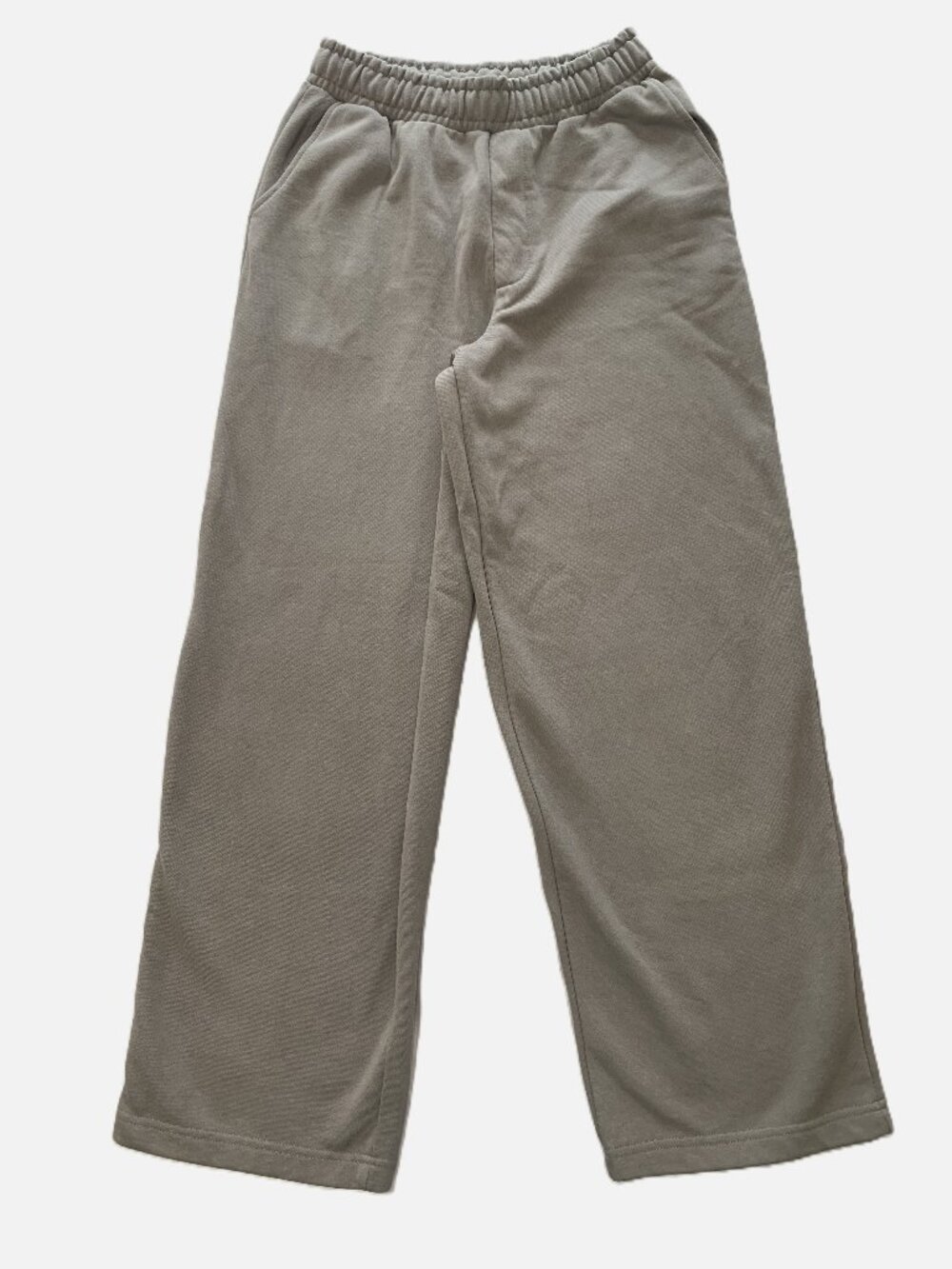 Zara Women Wide Leg Sweatpants Joggers Gray/Brown Shade Elastic Waist Size S